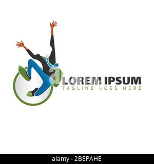 happy businessman with tie icon symbol a logo for jobseekers company Stock Vector