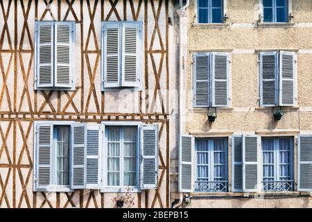 Building with shuttered windows, Pau, Pyrénées-Atlantiques, Nouvelle-Aquitaine, France. Stock Photo