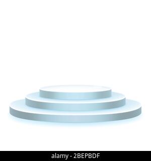 Stage podium, pedestal, scene isolated on white. Award ceremony object. Platform template. Eps 10 Stock Vector