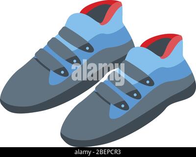 Sport climbing shoes icon, isometric style Stock Vector