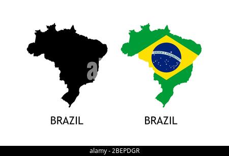 brazil flag in map line style icon vector illustration design Stock Vector  Image & Art - Alamy