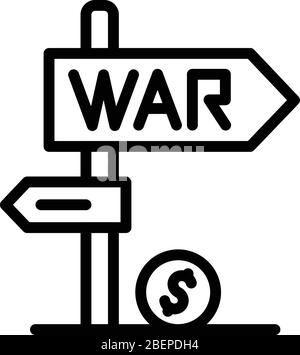 Trade war direction icon, outline style Stock Vector