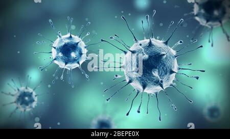 virus or bacteria macro shot 3d illustration Stock Photo