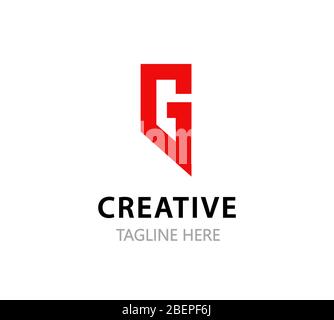 Game Logo with Capital G letter isolated on white. Style minimalistic symbol for Team or Contest, Challenge. Stock Vector