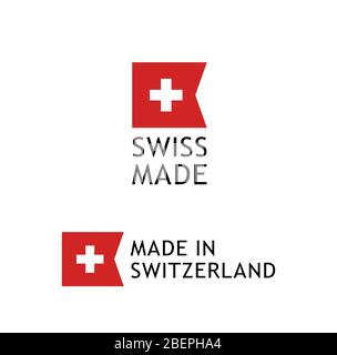 Made in Switzerland graphic and label. Element of impact for the use ...