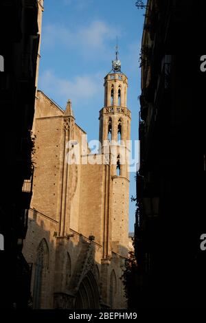 The church of Santa Maria del Mar in Barcelona in Catalonia, Spain Stock Photo