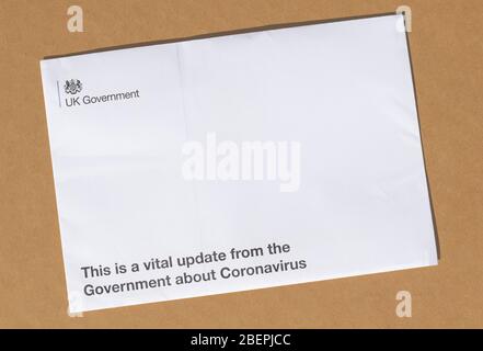 London / UK - April 7th 2020 - Coronavirus information letter envelope from the UK government