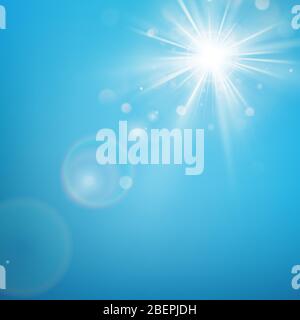 Clear blue sky with sun shine. EPS 10 Stock Vector