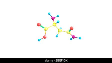 Asparagine is one of the 20 most-common natural amino acids on Earth. It has carboxamide as the side-chain's functional group Stock Photo