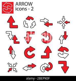 Web icons set - Line arrows Stock Vector