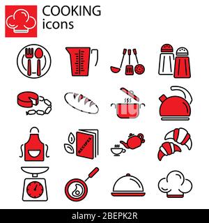 Web icons set. Cooking, kitchenware Stock Vector