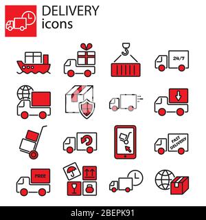 Web icons set - Delivery, Shipping services Stock Vector