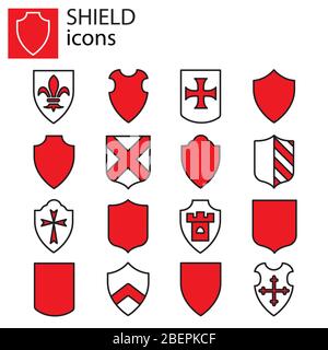 Web icons set - Shields Stock Vector