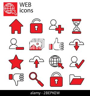 Web icons set - Basic web icons, web communication Stock Vector