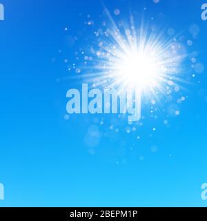 Clear blue sky with sun shine. EPS 10 Stock Vector
