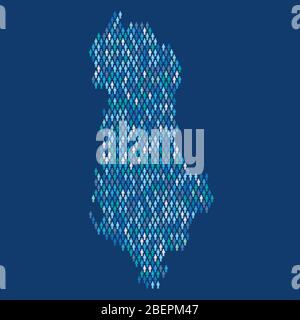 Albania population infographic. Map made from stick figure people Stock Vector