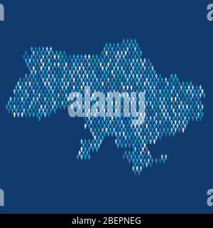 Ukriane population infographic. Map made from stick figure people Stock Vector