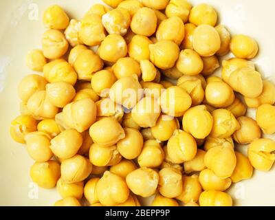 A bowl of cooked chick peas Stock Photo