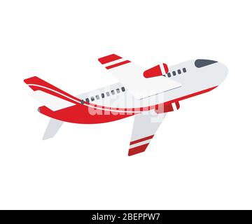 Airplane flat design icon isolated on white background. Stock Vector