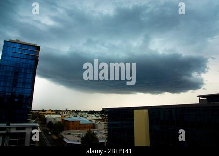 Wall Cloud Formation in Storm Stock Photo