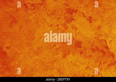 Texture of yellow and red decorative plaster or concrete. Abstract background for design. Art stylized banner with copy space for text. Stock Photo