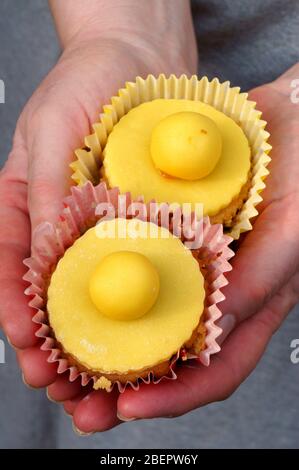 Lemon Simnel Cupcakes Stock Photo