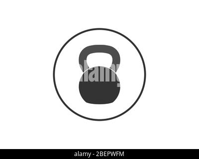 Kettlebell, sports, weight icon. Vector illustration, flat design. Stock Vector