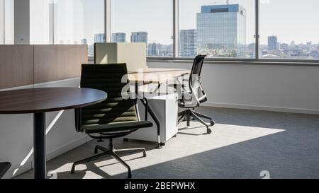 employee's office in the office near the window Stock Photo