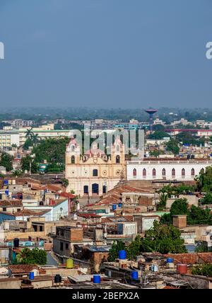 View over the Old Town towards Nuestra Senora del Carmen Church, Camaguey, Camaguey Province, Cuba Stock Photo