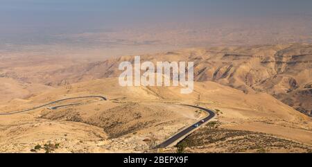 Arid landscape as seen from Mount Nebo, Jordan Stock Photo