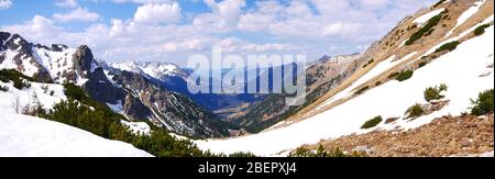 Bad Hindelang, Germany: Panorama into the Ostrach valley Stock Photo