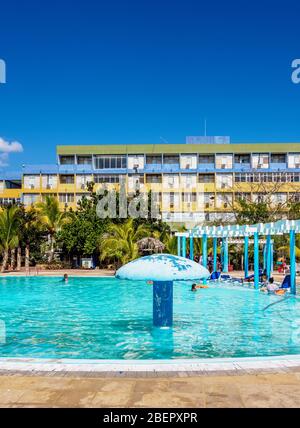 Swimming pool at Hotel Pasacaballo, Jagua, Cienfuegos, Cienfuegos Province, Cuba Stock Photo