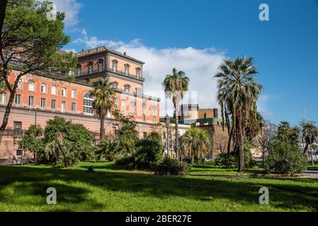 View of Royal Palace in Naples City Famous Landmark Stock Photo