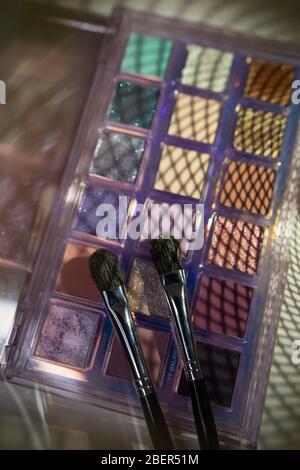 Professional makeup brushes and tools composition Stock Photo