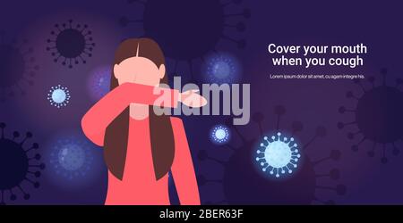 basic protective measures against coronavirus protect yourself cover your mouth when cough important information guidance to stay healthy horizontal portrait copy space vector illustration Stock Vector