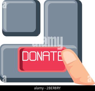 finger on enter to donate on white background vector illustration design Stock Vector