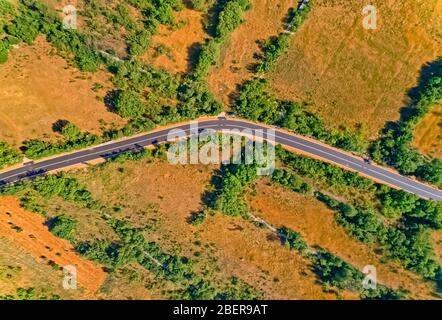 New paved road in the Dalmatian hinterland Stock Photo