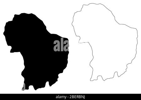 Dagana District (Districts of Bhutan, Kingdom of Bhutan) map vector illustration, scribble sketch Dagana map Stock Vector