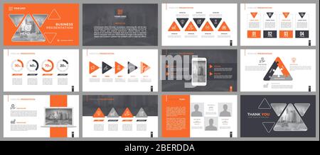 Presentation templates, corporate. Elements of infographics for presentation templates. Stock Vector