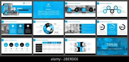 Presentation templates, corporate. Elements of infographics for presentation templates. Stock Vector