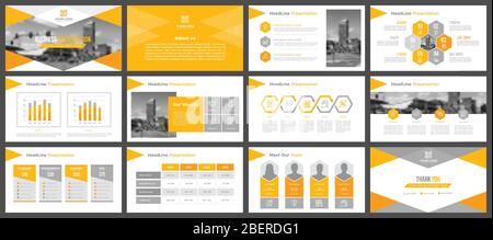 Presentation templates, corporate. Elements of infographics for presentation templates. Stock Vector