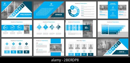 Presentation templates, corporate. Elements of infographics for presentation templates. Stock Vector