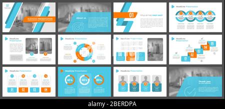 Presentation templates, corporate. Elements of infographics for presentation templates. Stock Vector