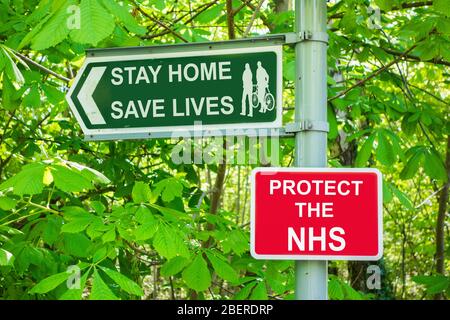 Stay home save lives protect the NHS, Coronavirus, exercise, social distancing, self isolation... concept.