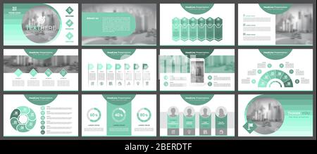 Presentation templates, corporate. Elements of infographics for presentation templates. Stock Vector