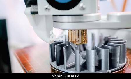 3D manufacturing printer during work Stock Photo