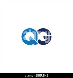 Initial letter qg logo or gq logo vector design template Stock Vector