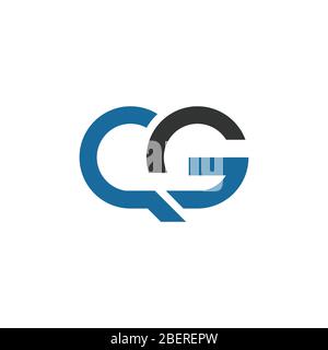 Initial letter qg logo or gq logo vector design template Stock Vector