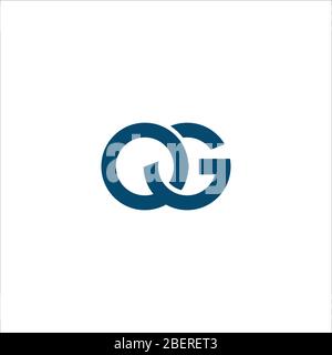 Initial letter qg logo or gq logo vector design template Stock Vector
