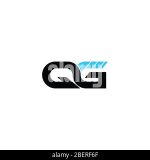 Initial letter qg logo or gq logo vector design template Stock Vector